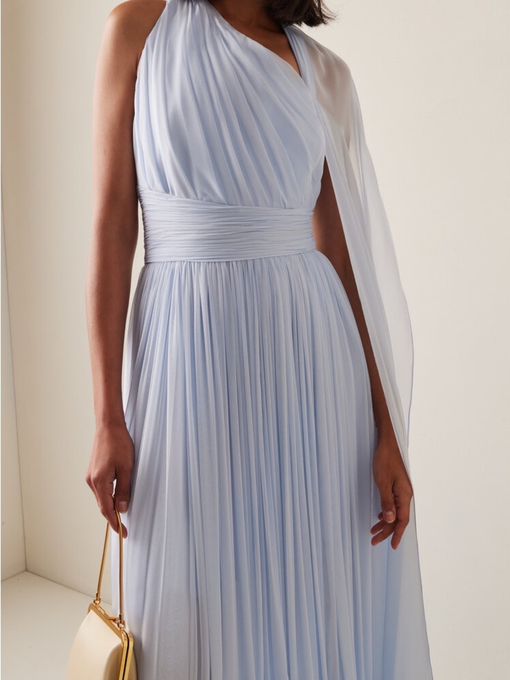 Pamella Roland One-Shoulder Silk-Chiffon Gown - Picture 2 of 16